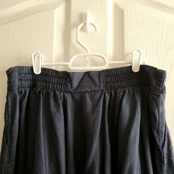 Torrid Mini Skater A-line Skirt Size 0X Chambray Denim Dark Wash with Pockets - Picture 5 of 8